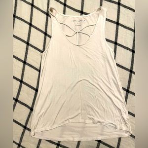 White Aeropostale Tank with Strappy Open Chest